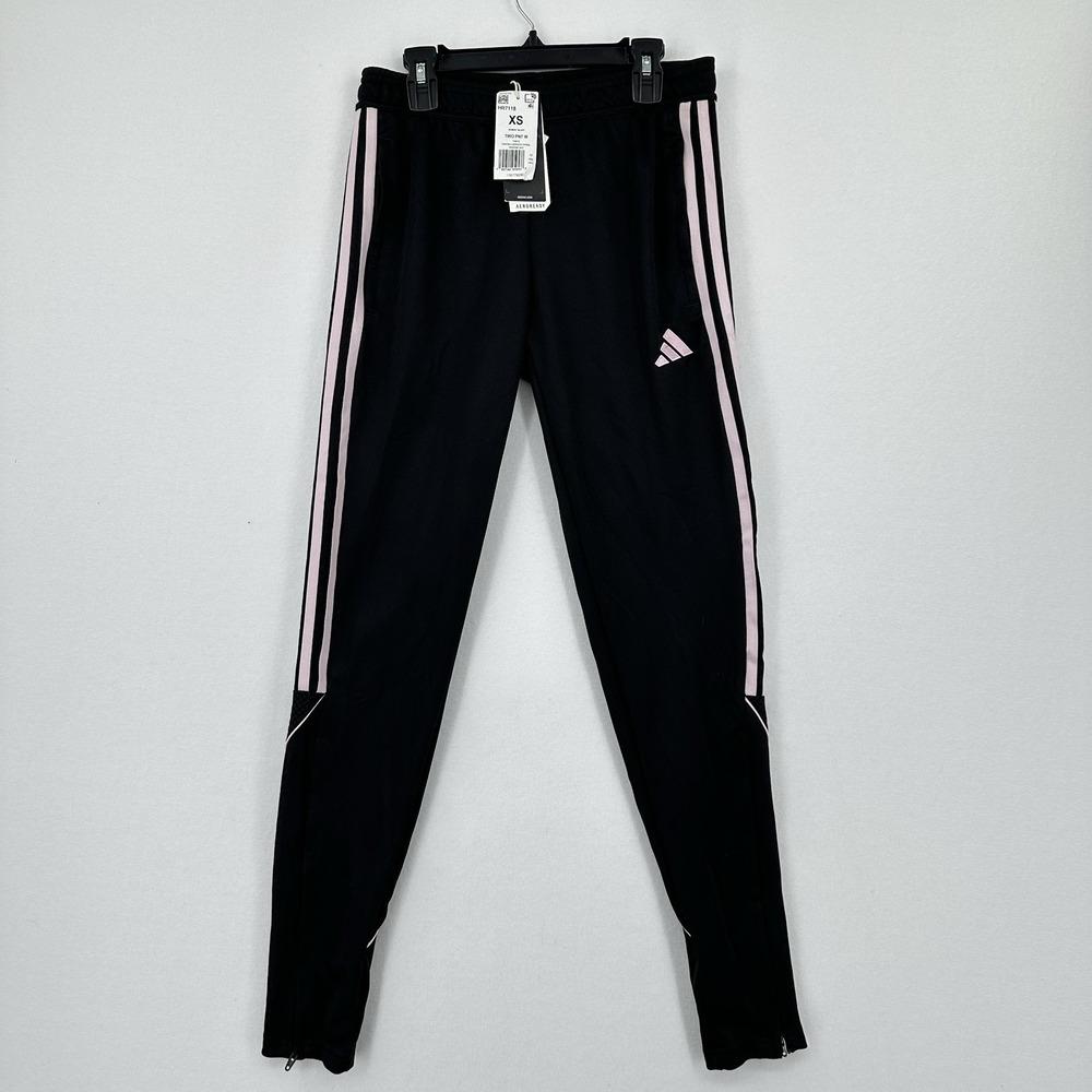 Adidas Tiro Sweatpants Black /Pink Womens Tapered Leg Futbol HR7118 SZ XS‎ NWT
